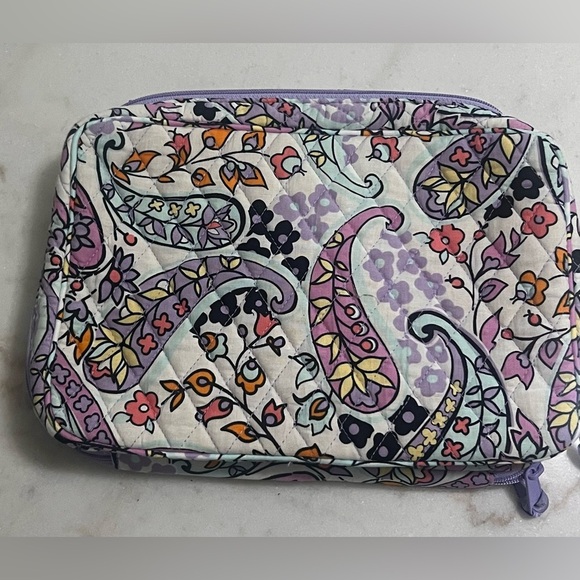 Vera Bradley Purple Paisley Blush and Brush Cosmetic Makeup Bag Double Sided - Picture 2 of 7